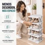 Zapatero multicapas organizador plegable para zapatos 3 niveles FK23D-91 - Imagen 2