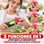 Rebanador multifuncional 3 en 1 cortador rallador y pelador manual FK23D-23 - Imagen 2