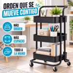 Estante rodante de 3 niveles organizador movil multifuncional FK23D-176