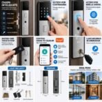 Cerradura Inteligente Digital Chapa Puerta Huella Tarjeta Contraseña App Tuya K49 - Imagen 4