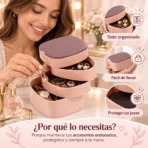 Joyero giratorio multifuncional con espejo almacenador accesorios portatil FK23D-42 - Imagen 3
