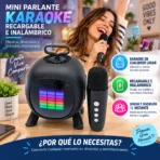 Mini parlante karaoke recargable inalambrico KF23D-97 - Imagen 3