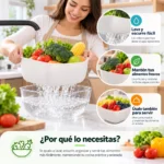 Cesta con escurridor para alimentos tazon de cocina con drenaje FK23D-201